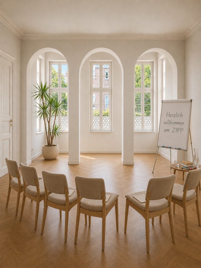 Seminarraum mit Stuhlkreis für Workshops und Vorträge